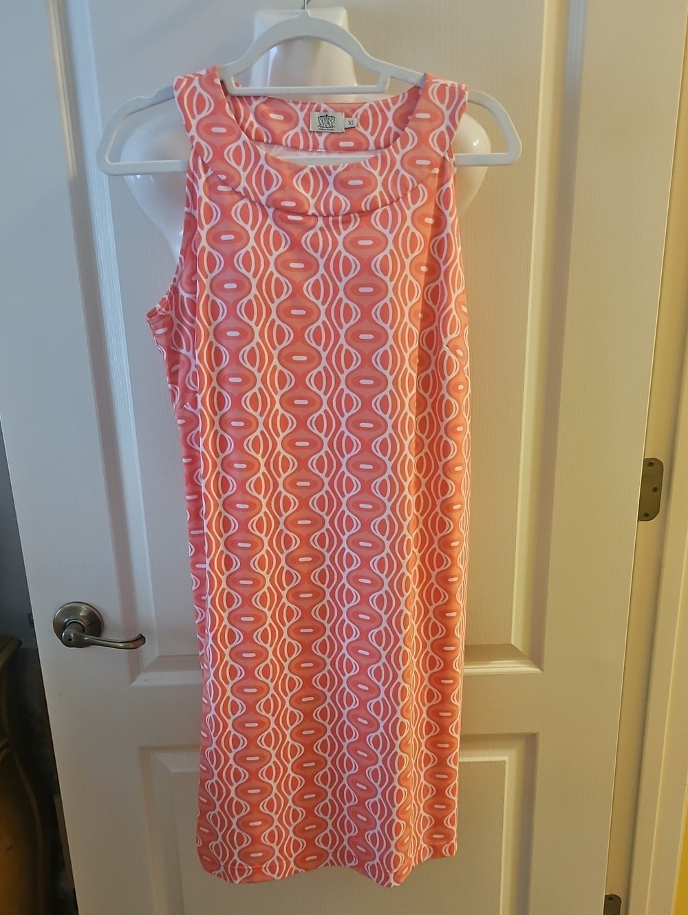 Katherine WAY sleevess Dress Pinkish Orange White W Designs Size XL